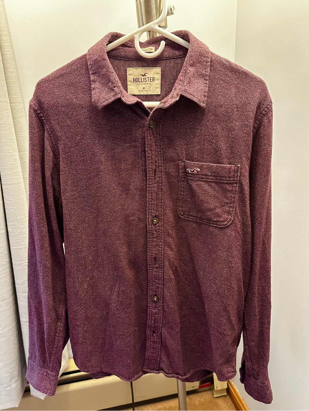 Men's Button-Down Shirt in Maroon